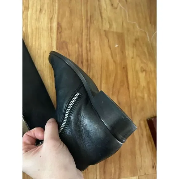 Michael Kors knee-high leather boots size small stretchy back - Picture 7 of 8